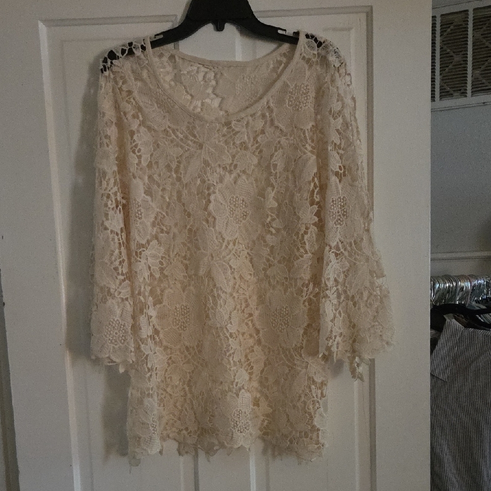 Cream Lace Top
